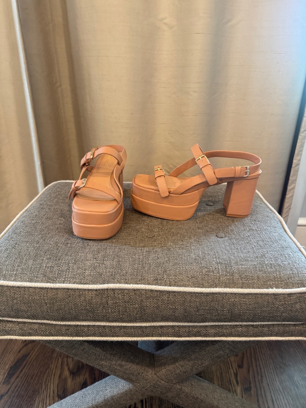 Chunky Platform Sandals in tan/ nude- Women